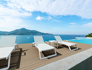 Шезлонг-лежак Siesta Contract Tropic Цвет: белый, садовая мебель