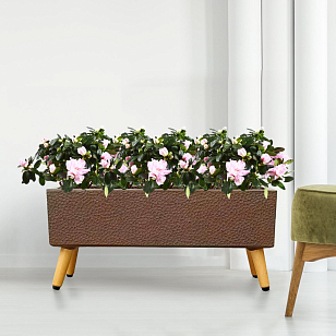 Кашпо Idealist Lite Урбан напольное прямоугольное с подставкой 74 Цвет: кофе, уличное оборудование