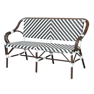 Диван двухместный 4SIS Кабри, цвет черно-белый, садовая мебель