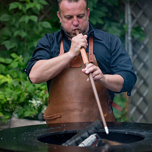 Набор трубка и щипцы на подставке OFYR Буффадо коричневый