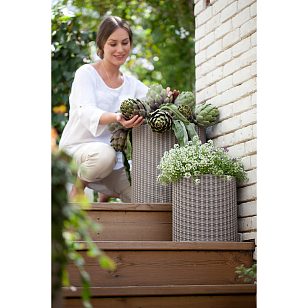 Цилиндрическое кашпо Keter 3 size (3 шт.) Цвет: виски коричневый, уличное оборудование