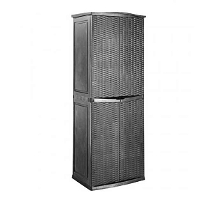 Уличный шкаф Keter Rattan Style Tall серый, садовая мебель