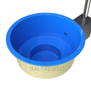 Купель с печкой террасная Baltresto Round Terras Ø1.8 м синяя, уличное оборудование