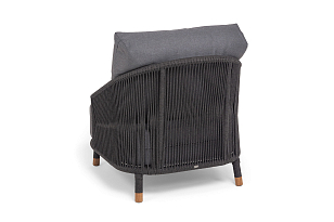 Кресло 4SIS Верона, каркас темно-серый муар, роуп темно-серый, ткань темно-серая, садовая мебель