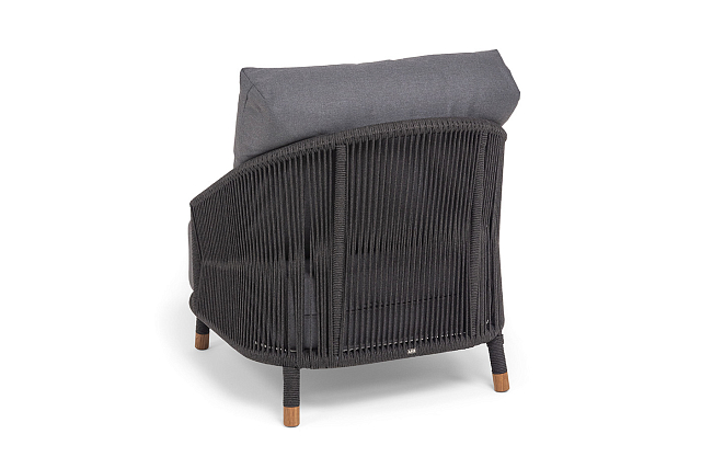 Кресло 4SIS Верона, каркас темно-серый муар, роуп темно-серый, ткань темно-серая 