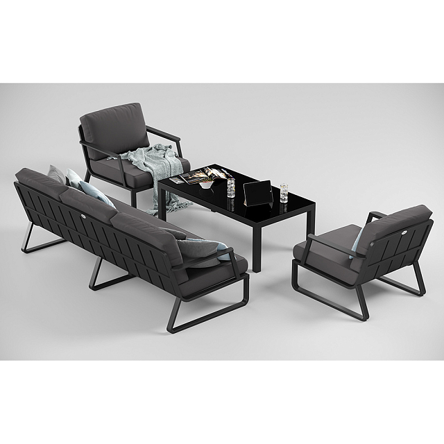 Лаунж зона Gardenini Voglie Long Карбон / Черный 