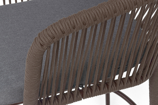 Стул барный 4SIS Марсель, каркас темно-серый муар, роуп коричневый, ткань темно-серая 