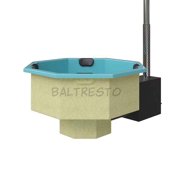 Купель с печкой террасная Baltresto Octa Terras 2 х 2 м бирюзовая 