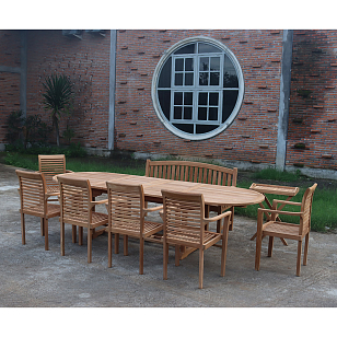 Обеденная группа из тика Lite Mestre, садовая мебель