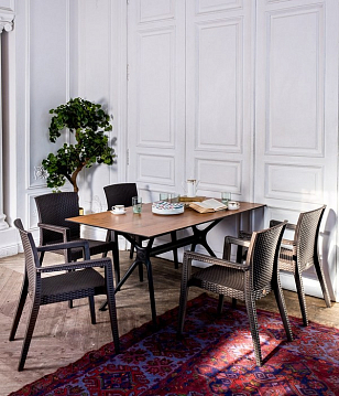 Обеденный комплект Modus темно-коричневый на 6 персон для дачи Обеденный комплект Modus темно-коричневый на 6 персон, садовая мебель