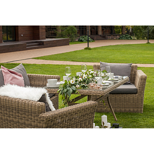 Обеденная группа 4SIS Аффогато, цвет соломенный, садовая мебель