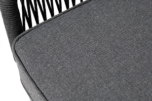 Диван модульный 4SIS Канны, каркас темно-серый (RAL7024) муар, роуп темно-серый, ткань темно-серая 027, садовая мебель