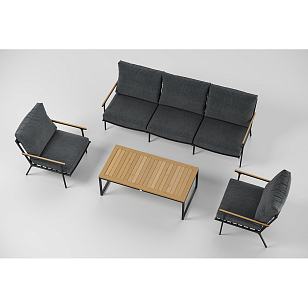 Лаунж зона Gardenini Premium Calma Long Карбон / Антрацит, садовая мебель