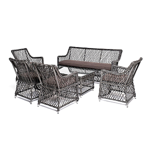 Лаунж-зона 4SIS Асти на 6 персон, цвет графит, садовая мебель
