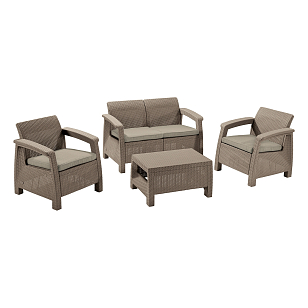 Лаунж зона Keter Corfu Set капучино, садовая мебель