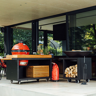 Стол OFYR Table PRO для Kamado Joe черный для сада