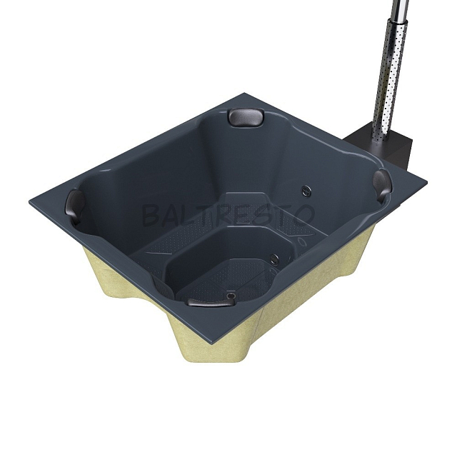 Купель с печкой террасная Baltresto Quattro Terras 2 х 1.7 м антрацитовая 