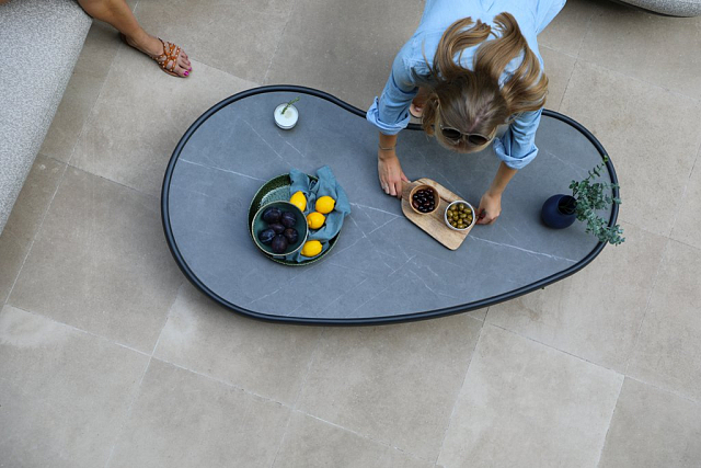 Лаунж зона (диван и овальный столик) Brafritid Gotland антрацит/серый, алюминий 