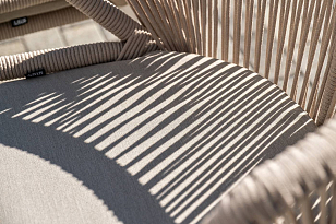 Обеденная группа 4SIS Венето 6-местная со стульями Милан, каркас белый, роуп бежевый для дачи Обеденная группа 4SIS Венето 6-местная со стульями Милан, каркас белый, роуп бежевый, садовая мебель