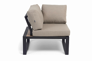 Модуль угловой 4SIS Тулон, цвет "дуб", каркас черный муар, ткань бежевая, садовая мебель