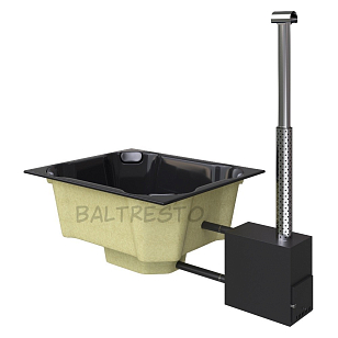 Купель с печкой террасная Baltresto Quattro Terras 2 х 1.7 м черный, уличное оборудование