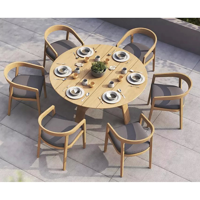 Обеденный стол из тика Joygarden Octa 150 см круглый 