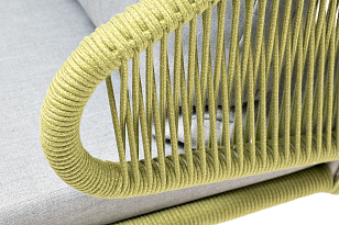 Кресло 4SIS Милан, каркас светло-серый муар, роуп салатовый меланж, ткань светло-серая для дачи Кресло 4SIS Милан, каркас светло-серый муар, роуп салатовый меланж, ткань светло-серая, садовая мебель