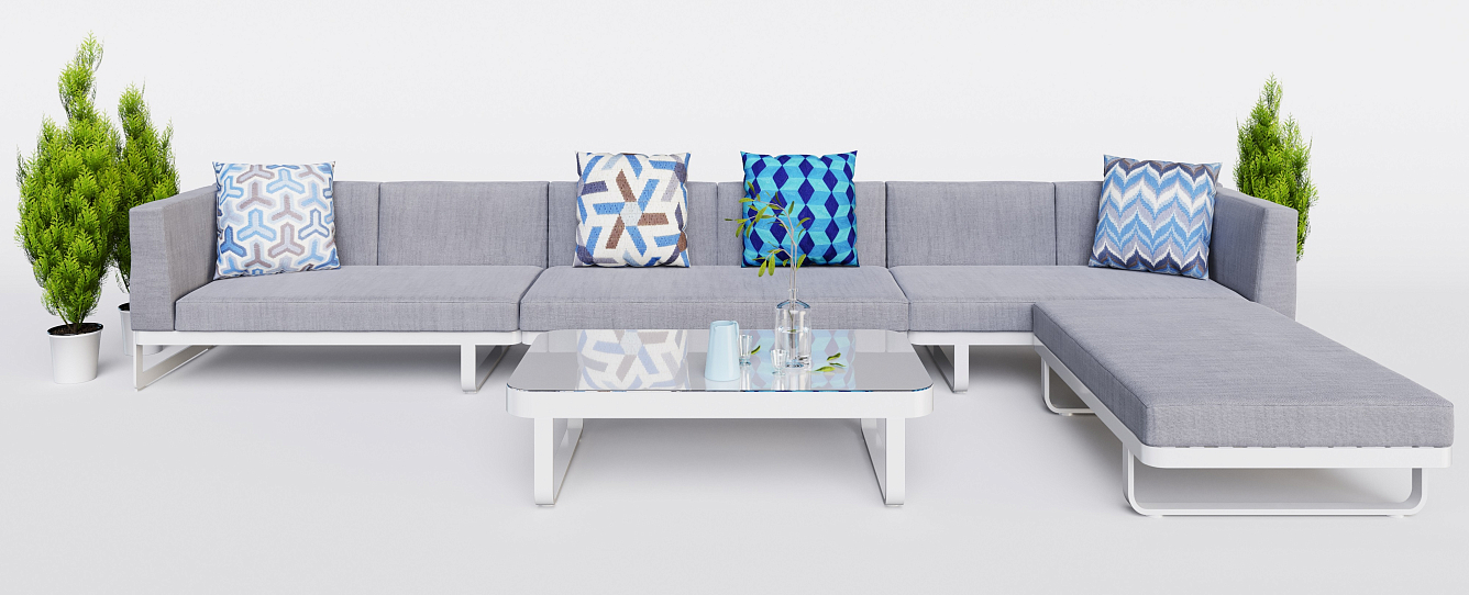 Лаунж зона Gardenini Hacienda Белый / Серый 