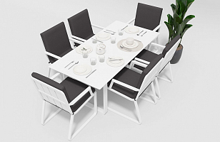 Стол Gardenini Voglie White 180 для дачи Стол Gardenini Voglie White 180, садовая мебель