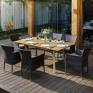 Обеденная группа Joygarden Modena 180 см на 6 персон с креслами, садовая мебель
