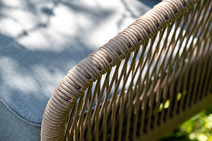 Лаунж-зона 4SIS Канны 4-местная со столом Верона, каркас коричневый, роуп коричневый, столешница серый гранит, садовая мебель