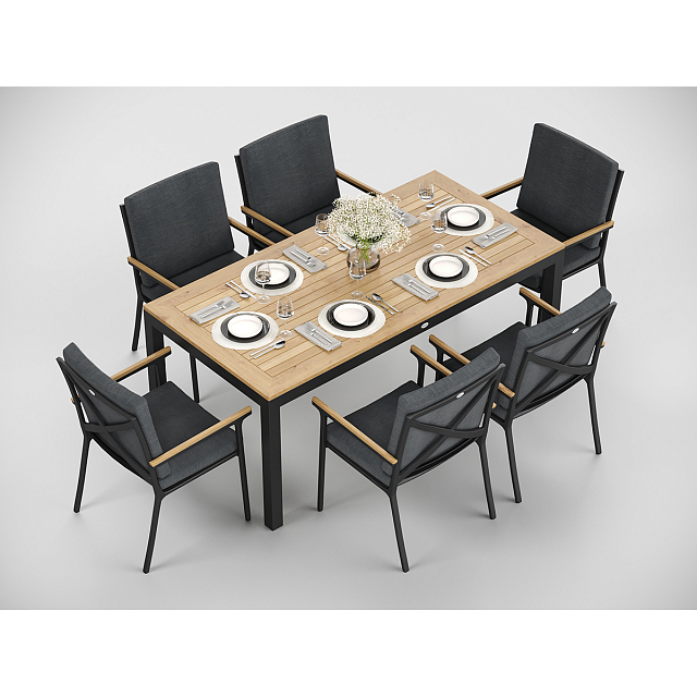 Стол Gardenini Premium Bella 180 Карбон 