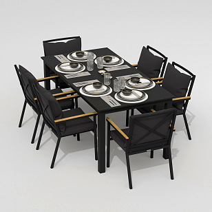 Обеденная группа Ideal Patio Dolla Festa Plus 180 Цвет: карбон, антрацит, садовая мебель
