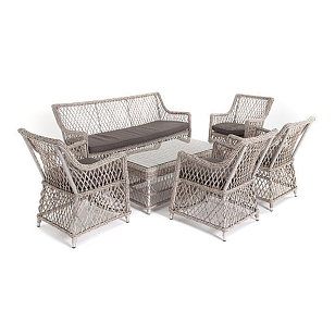 Лаунж-зона 4SIS Асти на 6 персон, цвет бежевый, садовая мебель