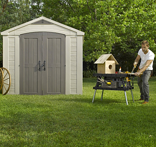 Пластиковый сарай Keter Factor 8x8 для сада и загородного дома Пластиковый сарай Keter Factor 8x8, уличное оборудование