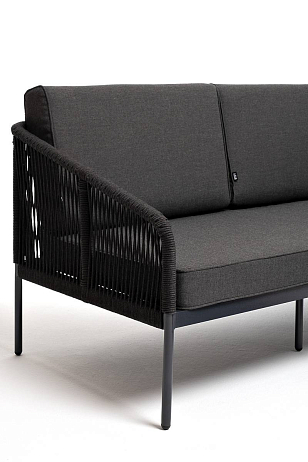 Лаунж-зона модульная угловая 4SIS Канны из роупа, цвет темно-серый для дачи Лаунж-зона модульная угловая 4SIS Канны из роупа, цвет темно-серый, садовая мебель