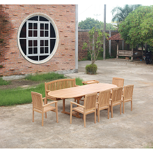Обеденная группа из тика Lite Ragusa, садовая мебель