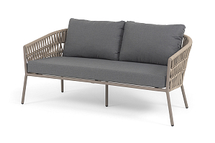 Лаунж зона 4SIS Копенгаген 5-местная, цвет светло-серый, каркас под дерево, садовая мебель