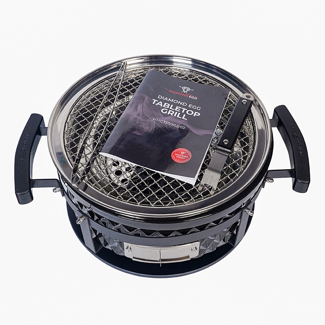 Настольный керамический гриль Diamond Egg Tabletop Grill Цвет: черный