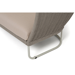 Диван 4SIS Фиджи 3-местный, каркас светло-серый муар, роуп серый меланж, ткань Mossle бежевая, садовая мебель