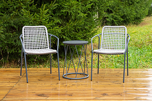 Кофейный комплект Тунис, цвет темно-серый, садовая мебель