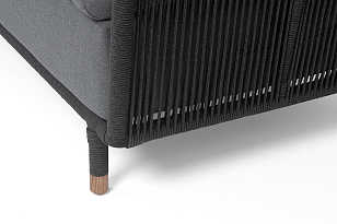 Диван модульный 4SIS Верона, каркас темно-серый муар, роуп темно-серый, ткань темно-серая, садовая мебель