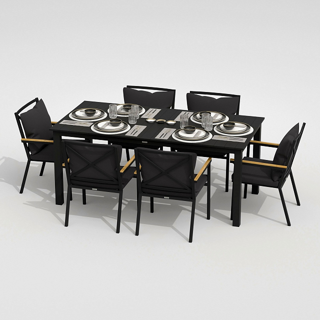 Обеденная группа Ideal Patio Dolla Festa Plus 180 Цвет: карбон, антрацит 