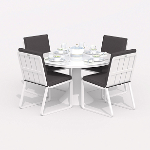 Обеденная группа Ideal Patio Diva Gira Цвет: белый, антрацит, садовая мебель