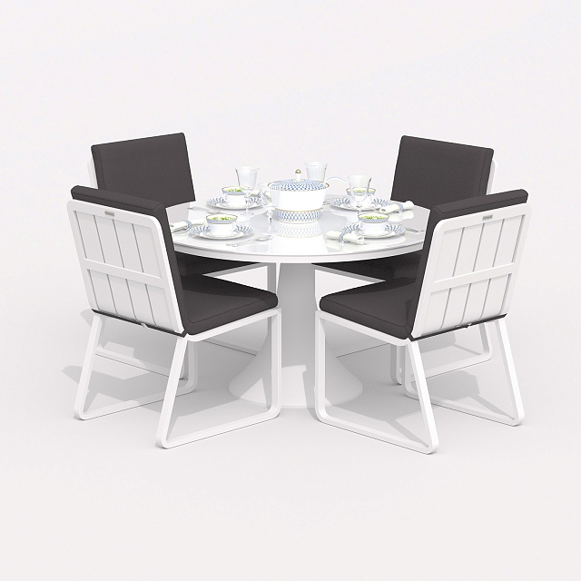 Обеденная группа Ideal Patio Diva Gira Цвет: белый, антрацит 