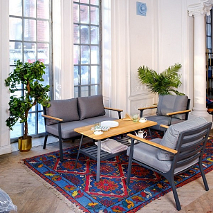 Лаунж зона Joygarden Concorde M темный графит для дачи Лаунж зона Joygarden Concorde M темный графит, садовая мебель