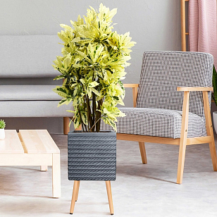 Кашпо Idealist Lite Таун Куб напольное с подставкой 30 Цвет: антрацит, уличное оборудование