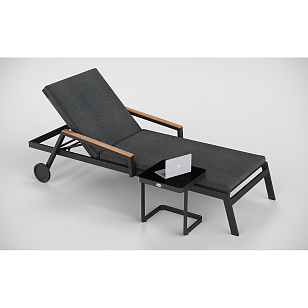 Шезлонг Gardenini Premium Sogno S Карбон / Темно-серый, садовая мебель