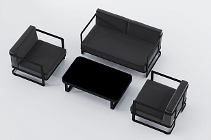 Лаунж зона Gardenini Villino Dark, садовая мебель