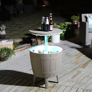 Стол мини-бар пластиковый Tagliamento Armona белый, тортора, садовая мебель